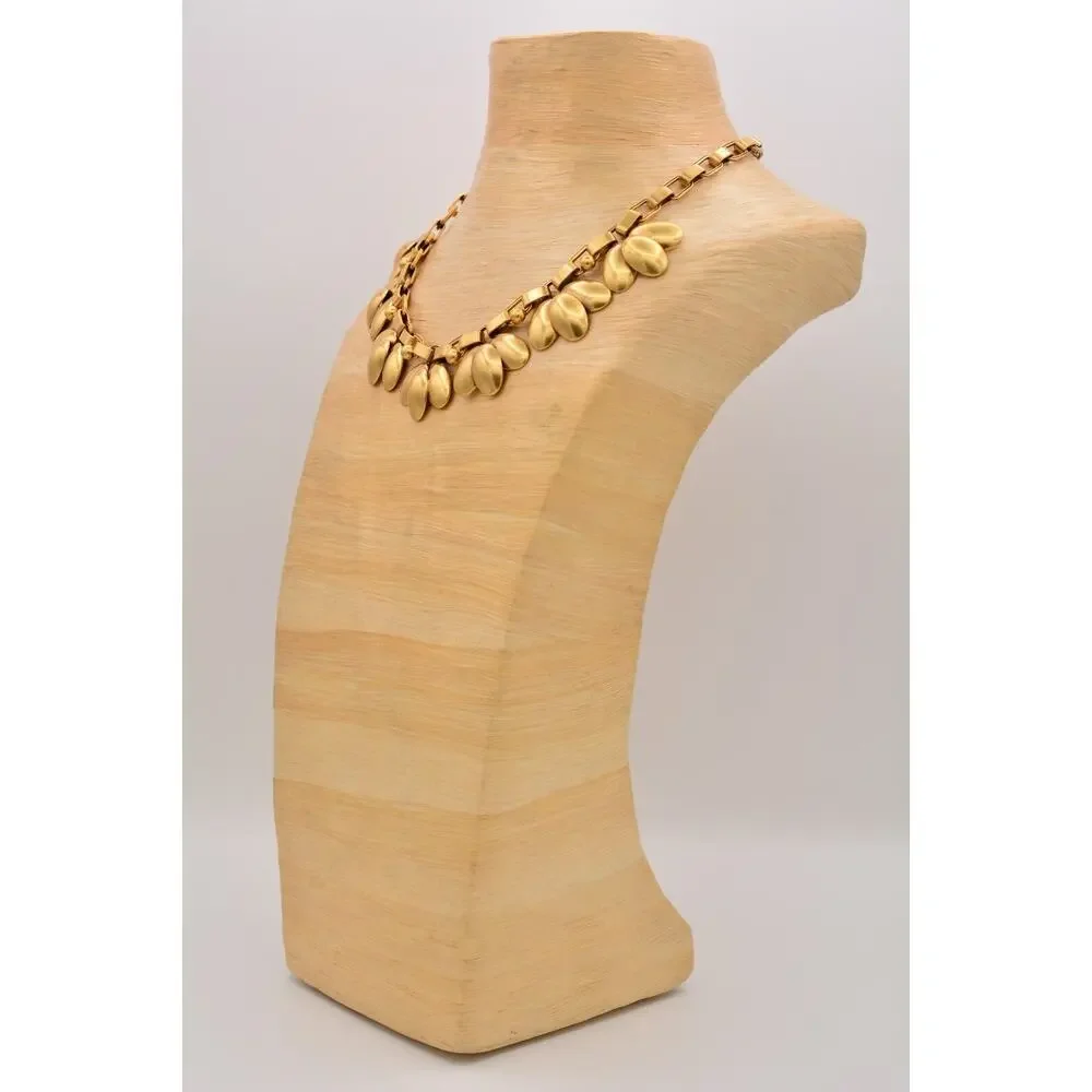 Stella & Dot Vintage Collar Necklace Brushed Gold Antiqued Chunky Charm Chain 9J